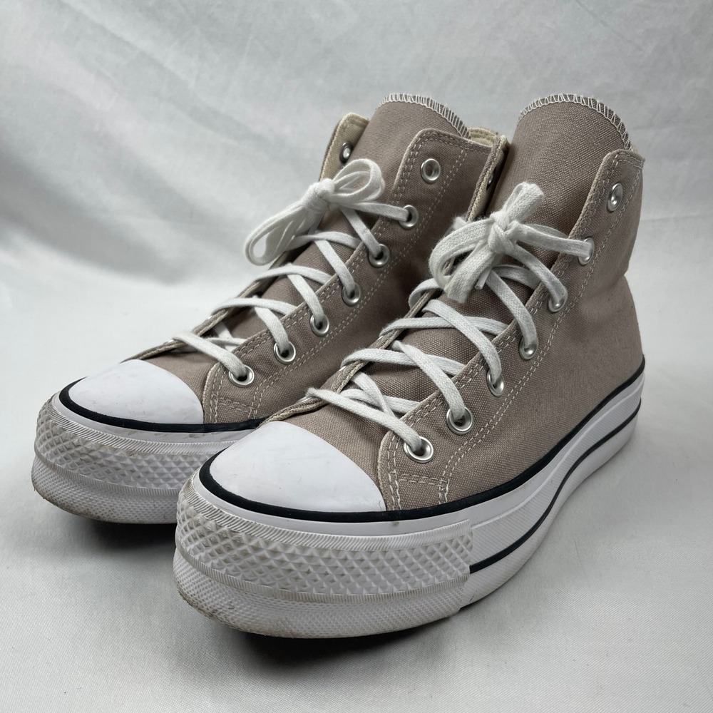 Converse Chuck Taylor All Star Lift Women 8 Taupe Platform High Top Canvas